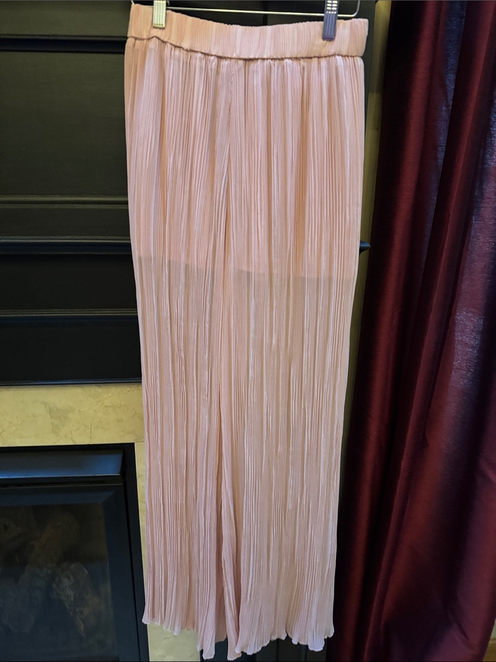 ZARA Pleated Wide-Leg Pants Pink sz xs